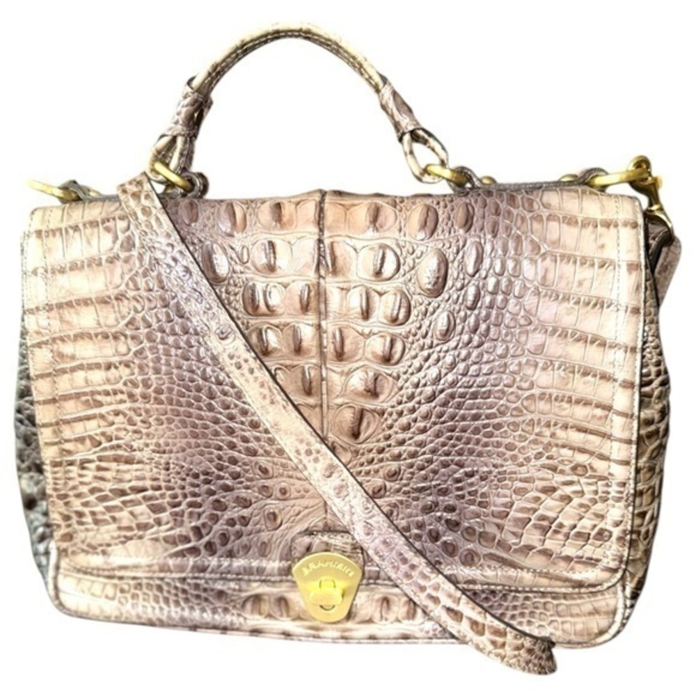 ▶️ Brahmin ◀️ Crocodile Genuine Leather Crossbody Hand Bag.